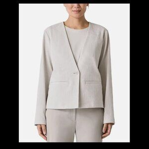 Eileen Fisher Crinkled Stretch Organic Cotton Jacket L NWT